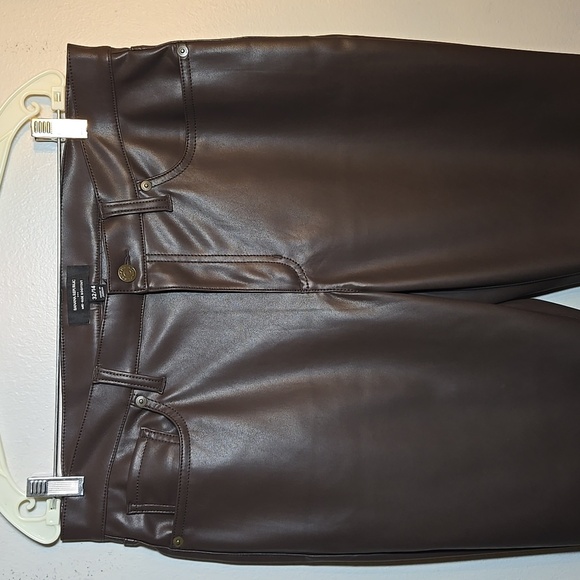 Banana Republic Mid Rise Full Length Bootcut Fit Vegan Leather Trouser Pants - Picture 3 of 13